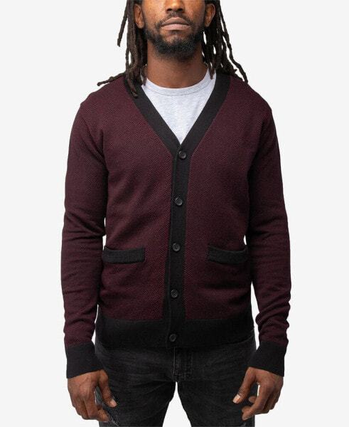 Men's Herringbone Cardigan Sweater