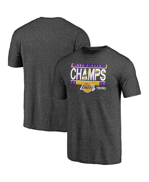 Men's Heather Gray Los Angeles Lakers 2020 NBA Finals Champions Bank Shot Tri-Blend T-shirt