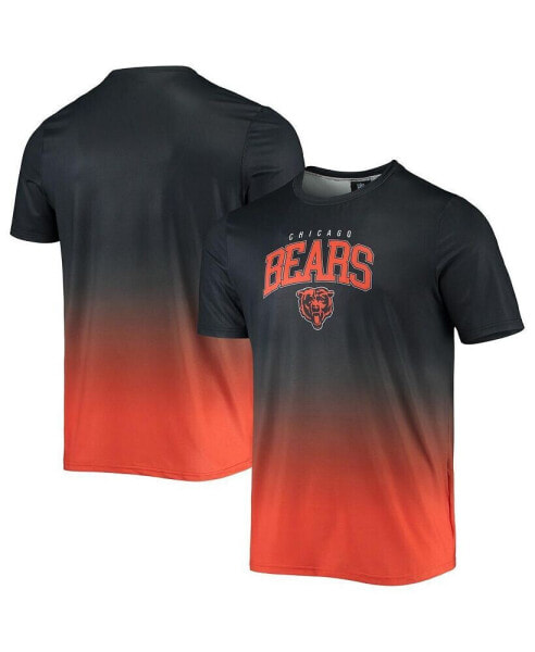 Men's Navy, Orange Chicago Bears Gradient Rash Guard Swim Shirt