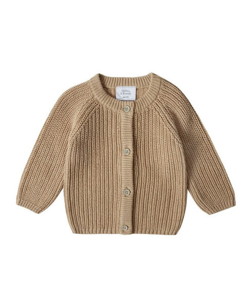 Toddler 100% Cotton Chunky Ribbed Knitted Cardigan Ages 3-4 Years