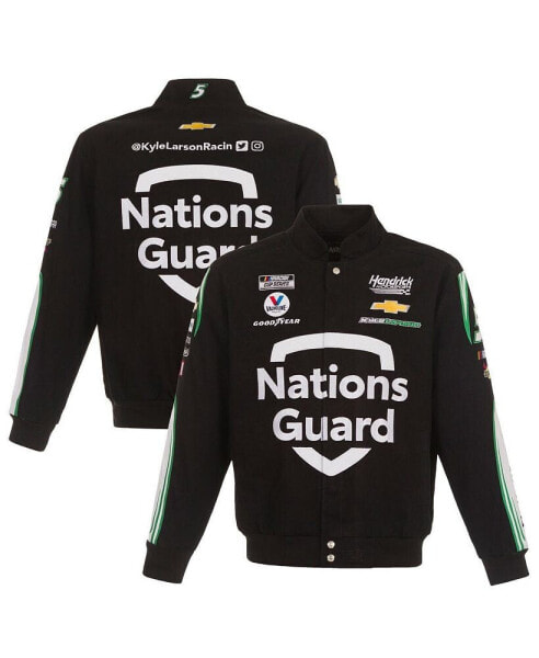 Куртка JH Design мужская черная Kyle Larson Nations Guard Twill Uniform Full-Snap