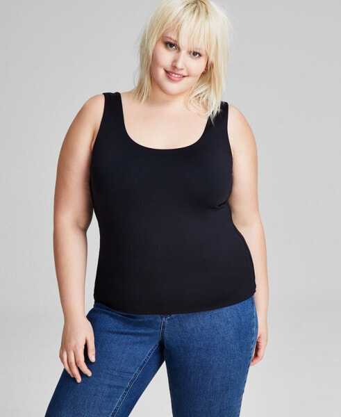 Plus Size Scoop-Neck Sleeveless Top, Created for Macy's