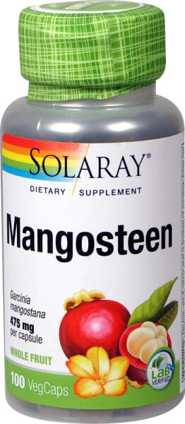 Solaray Mangosteen Экстракт мангостина антиоксидантное средство 475 мл  100 веганских капсул
