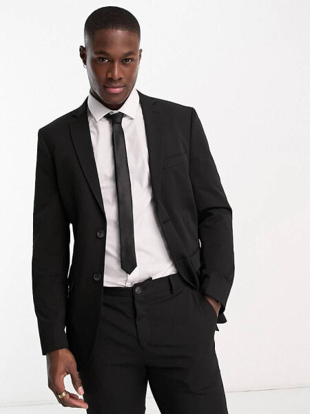 Selected Homme slim fit suit jacket in black