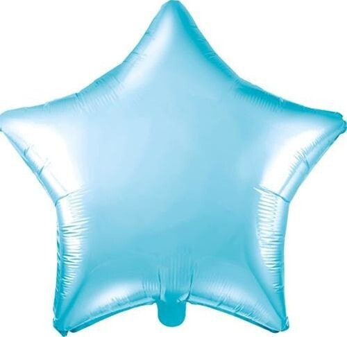 Украшение для организации вечеринок Party Deco Блестящий фольгированный шар Звезда, голубой, 48 см, универсальный