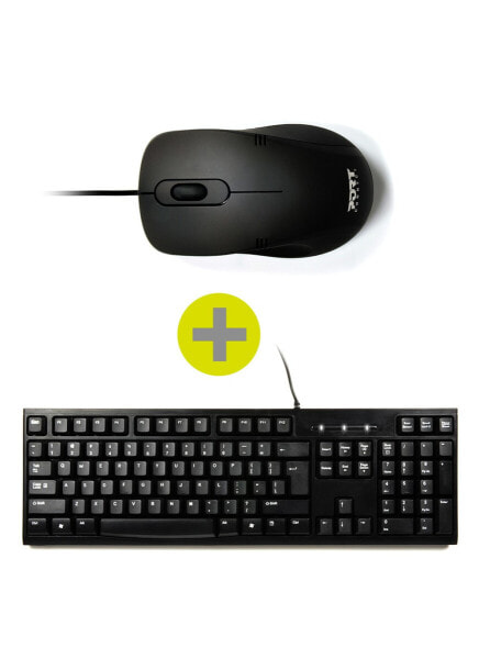 900900 - Full-size (100%) - USB - AZERTY - Black - Mouse included