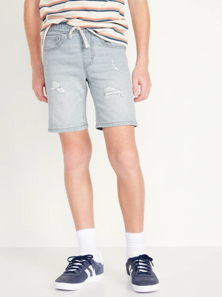 Knee Length 360° Stretch Pull-On Jean Shorts for Boys