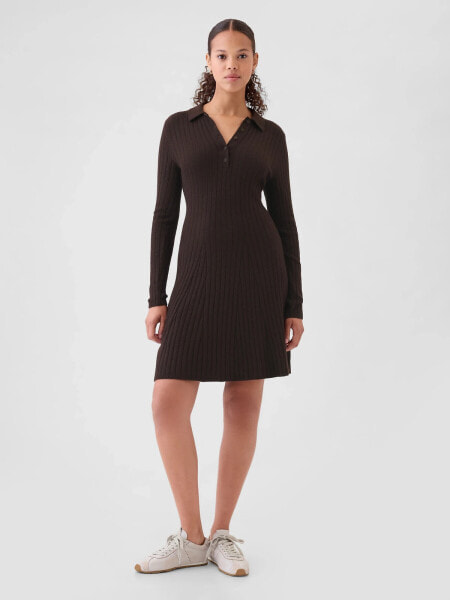 CashSoft Polo Mini Sweater Dress