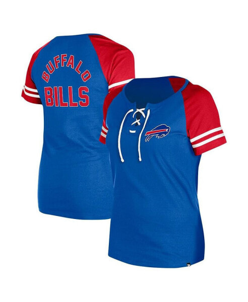 Women's Royal Buffalo Bills Lace-Up Raglan T-Shirt