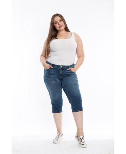 Women Mid Rise Crop Jeans