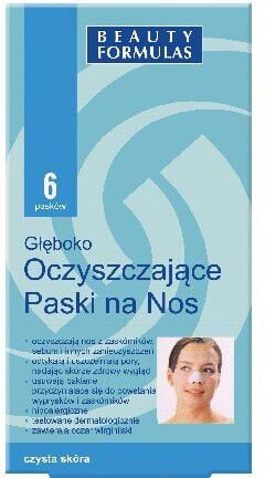 Beauty Formulas Paski na nos Skin Care oczyszczające 6 szt.