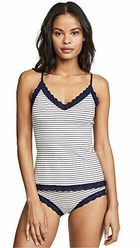 Hanky Panky 270631 Jersey Stripe Lace Trim Camisole size M navy