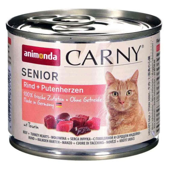 ANIMONDA Carny Senior Beef And Turkey Hearts 200g Wet Cat Food