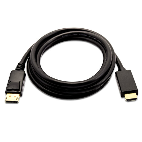 V7 Black Video Cable DisplayPort Male to HDMI Male 3m 10ft - 3 m - DisplayPort - HDMI - Male - Male - Straight