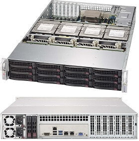 Supermicro SuperChassis 829HE1C4-R1K02LPB - Rack - Server - Black - ATX,EATX - 2U - HDD - Network - Power - Power fail - System