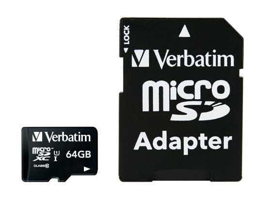 Verbatim Premium - 64 GB - MicroSDXC - Class 10 - 70 MB/s - Black