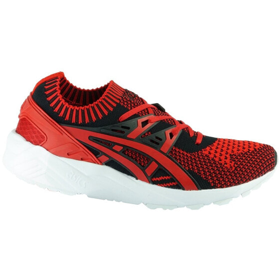 Мужские кроссовки спортивные для бега красные текстильные низкие с белой подошвой Asics Gel Kayano