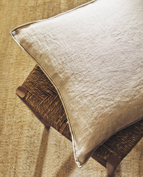 Cushion cover with contrast topstitching