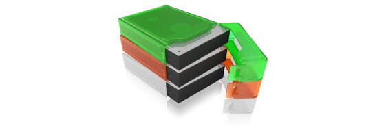 ICY BOX IB-AC602b-6 - Pouch case - Plastic - Blue - Green - Grey - Orange - Red - White - 3.5" - Any brand - Dust resistant - Shock resistant - Splash proof