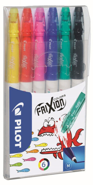 PILOT PEN Pilot FriXion Colouring, Medium, 6 colours, Black,Blue,Green,Pink,Red,Yellow, Bullet tip, Multicolor, 6 pc(s)