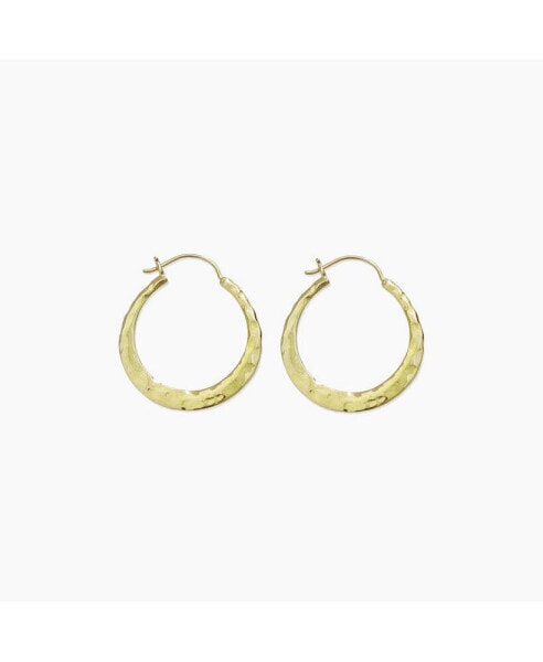 Sanctuary Project by Hammered Hoop Earrings Gold