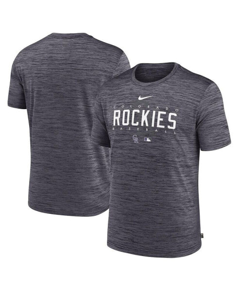 Men's Heather Charcoal Colorado Rockies Authentic Collection Velocity Performance Practice T-shirt
