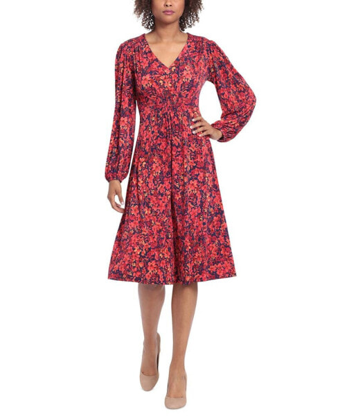 Women's Floral-Print Fit & Flare Dress