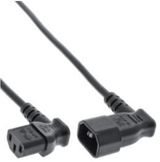 InLine power cable C13 / C14 - black - angled - 1m
