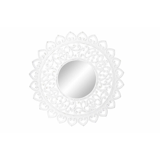 Настенное зеркало DKD Home Decor Стеклянный Белый Mandala Деревянный MDF Маринованный (90 x 2,5 x 90 cm)