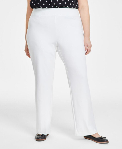 Plus Size High-Rise Pull-On Bootcut Pants