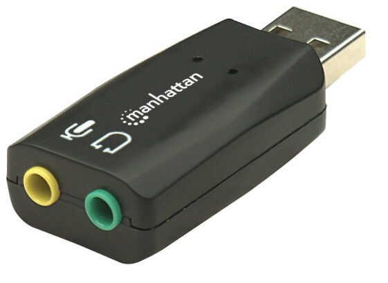 Manhattan USB-A адаптер с двумя 3.5 мм разъемами - черный