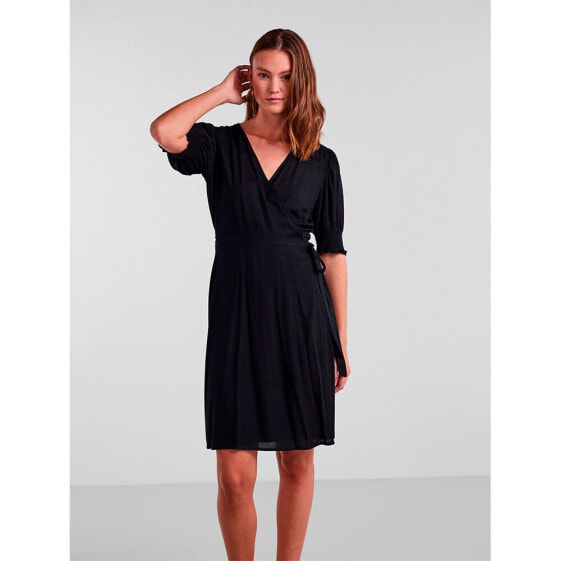 PIECES Tala 2/4 Wrap Short Sleeve Dress