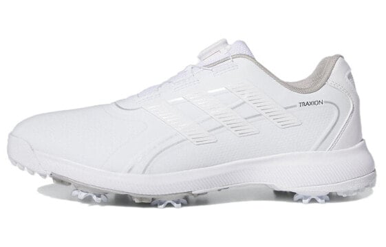 adidas Traxion Lite BOA 24 防滑耐磨 低帮 高尔夫球鞋 男款 白色