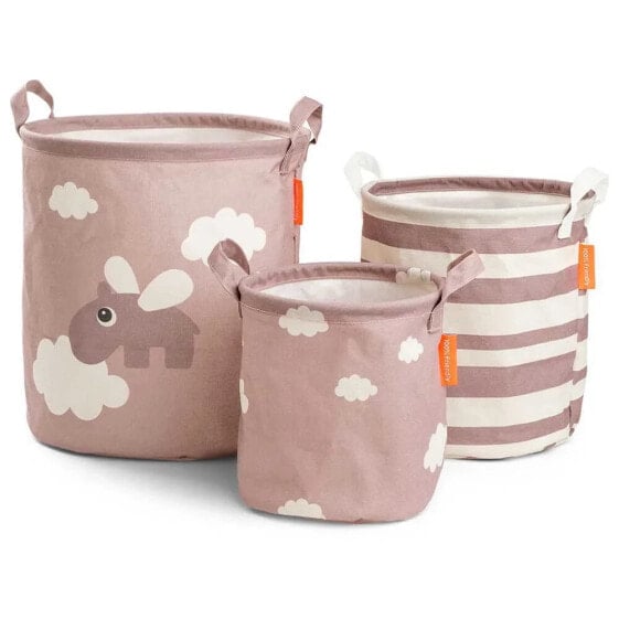 DONE BY DEER Storage Basket Set 3 Pieces Happy Clouds