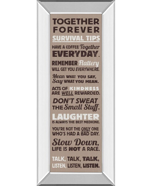 Survival Tips I by The Vintage - Like Collection Mirror Framed Print Wall Art - 18" x 42"