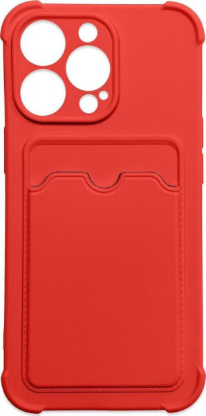 Hurtel Card Armor Case etui pokrowiec do iPhone 11 Pro portfel na kartę silikonowe pancerne etui Air Bag czerwony