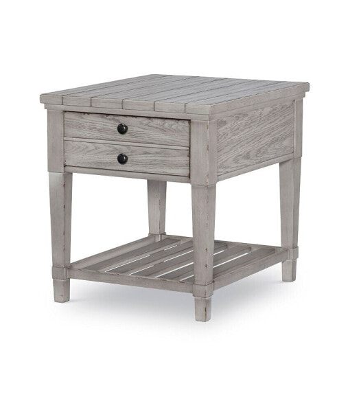 Belhaven 1 Drawer End Table in Weathered Plank Finish Wood