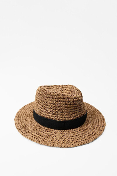 Шляпа с контрастной лентой ZARA