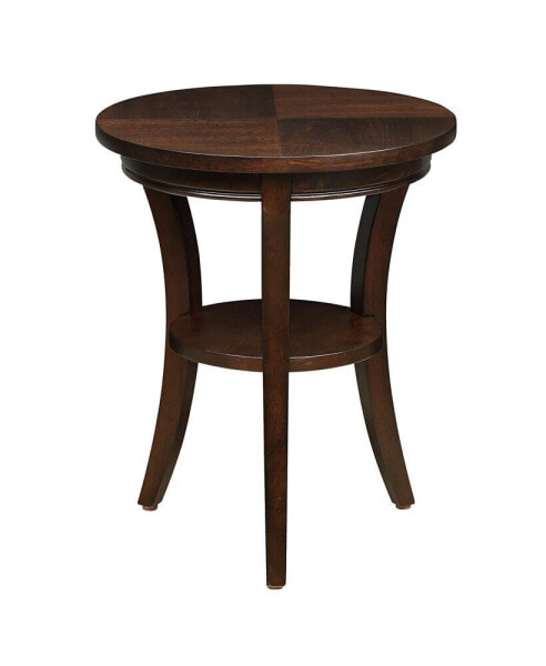 16" Espresso Side Table with Open Shelf in Rustic Design