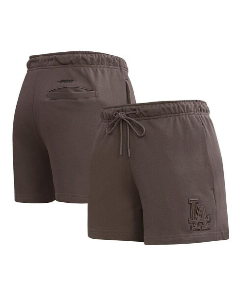 Women's Brown Los Angeles Dodgers Neutral Fleece Shorts
