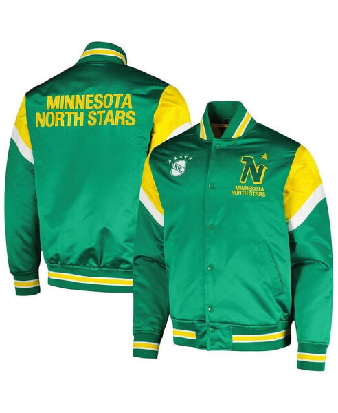 Men's Kelly Green Minnesota North Stars Midweight Satin Full-Snap Jacket