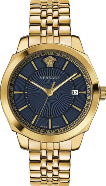 Versace Herren Armbanduhr ICON CLASSIC gold, blau 42 mm VEV901423