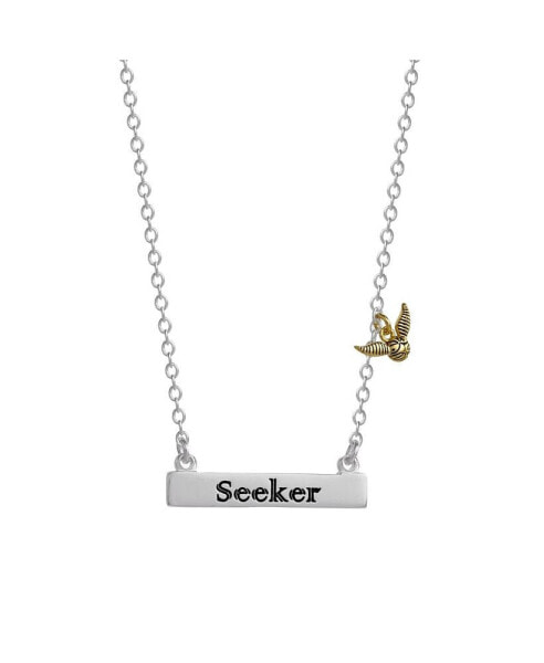 Harry Potter seeker Bar Necklace with Golden Snitch Accent, 16 + 2''