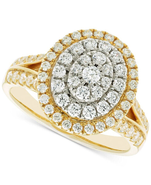 Diamond Oval Halo Engagement Ring (1 ct. t.w.) in 14k Two-Tone Gold