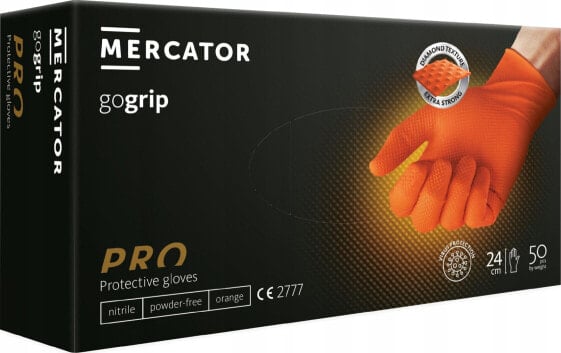 Mercator Medical Rękawice nitrylowe Mercator gogrip orange XL 50szt