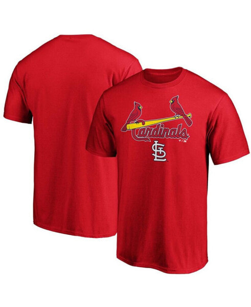 Men's Red St. Louis Cardinals Team Logo Lockup T-shirt