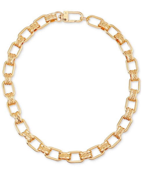 Gold-Tone Color Oval Link Logo 18" Collar Necklace