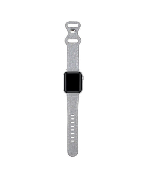 Callie Silver-tone Glitter Genuine Leather Band for Apple Watch, 38mm-40mm