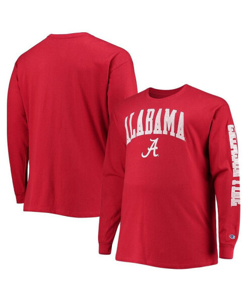 Men's Crimson Alabama Crimson Tide Big and Tall 2-Hit Long Sleeve T-shirt