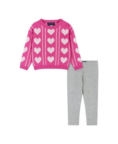 Infant Girls Heart Sherpa Sweater & Legging Set